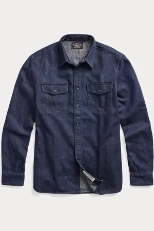 Ralph Lauren Indigo Cotton-Linen Denim Workshirt