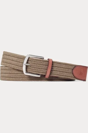 Ralph Lauren Leather-Trim Braided Belt
