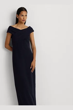 Ralph Lauren Crepe Off-the-Shoulder Gown