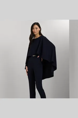 Ralph Lauren Belted Cape Georgette Jumpsuit