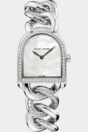 Ralph Lauren Petite-Link Steel Diamond Stirrup Watch