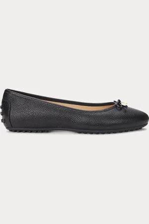 Ralph Lauren Jayna Pebbled Leather Driver Flat