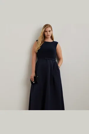Ralph Lauren Curve - Belted Faille & Jersey Gown