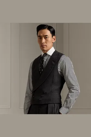 Ralph Lauren Hand-Tailored Plaid Cashmere Lapel Wcoat