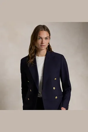 Ralph Lauren Double-Breasted Stretch-Wool Blazer