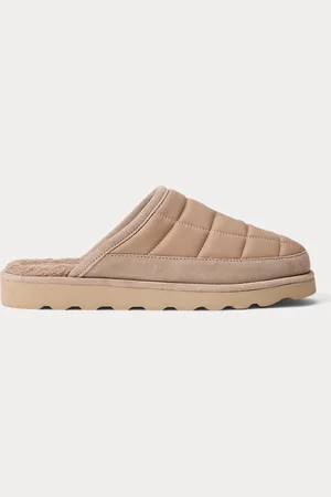 Ralph Lauren Reade Suede-Trim Quilted Scuff Slipper