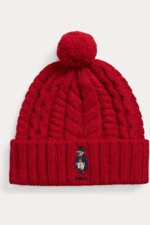 Ralph Lauren Polo Bear Cable Pom-Pom Beanie