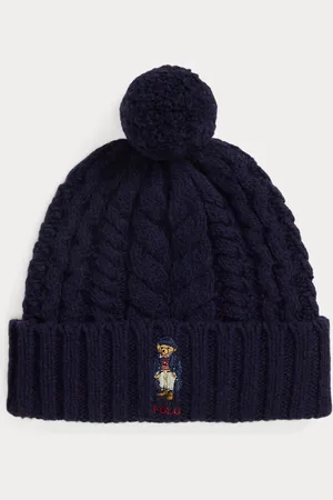 Ralph Lauren Polo Bear Cable Pom-Pom Beanie