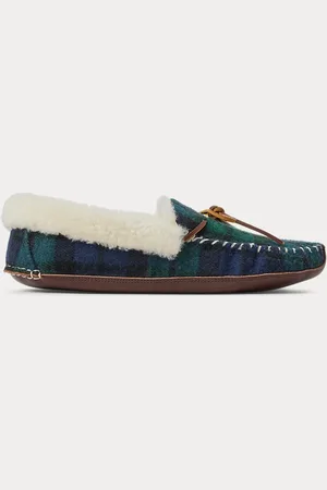 Ralph Lauren Yarmond Shearling-Lined Plaid Slipper