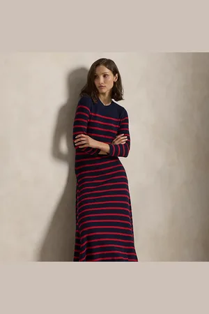 Ralph Lauren Striped Waffle-Knit Dress