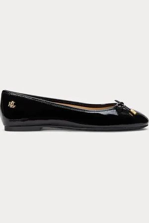 Ralph Lauren Jayna Crinkle Patent Leather Flat