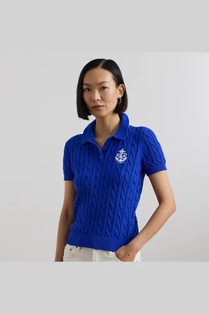 Ralph Lauren Anchor-Logo Cable-Knit Polo Jumper