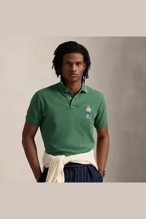 Ralph Lauren Custom Slim Polo Bear Mesh Polo Shirt