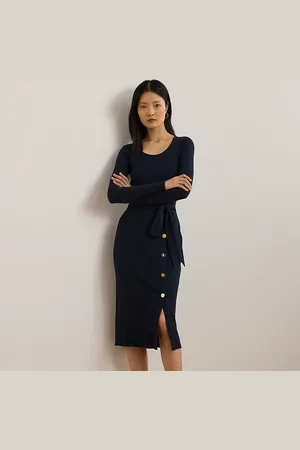 Ralph Lauren Belted Rib-Knit Dress