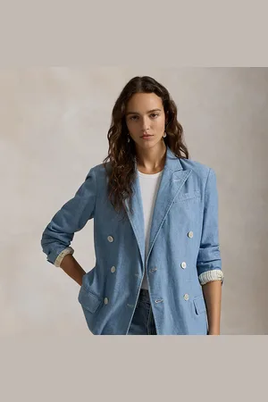 Ralph Lauren Double-Breasted Chambray Blazer