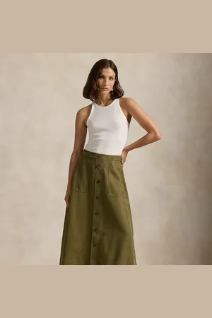 Ralph Lauren Hemp A-Line Midi Skirt
