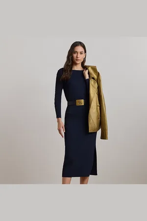 Ralph Lauren Rib-Knit Pencil Midi Skirt