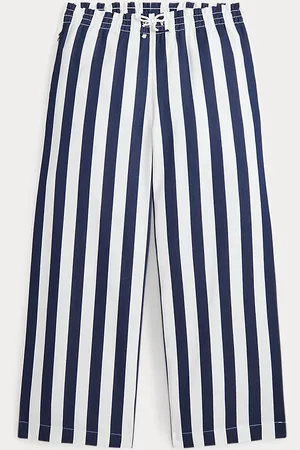 Ralph Lauren Striped Cotton Dobby Wide-Leg Trouser
