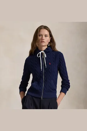 Ralph Lauren Cable-Knit Cotton Full-Zip Hoodie