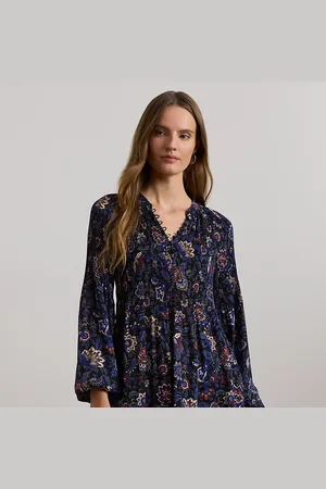 Ralph Lauren Floral Pleated Georgette Blouse