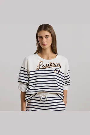 Ralph Lauren Striped French Terry Cropped Sweatshirt