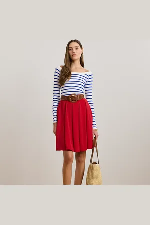 Ralph Lauren Sandwashed Satin A-Line Skirt