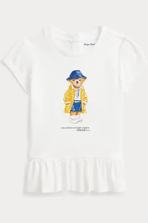 Ralph Lauren Polo Bear Cotton Jersey Peplum T-Shirt