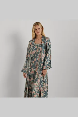 Ralph Lauren Floral Belted Satin Long Robe