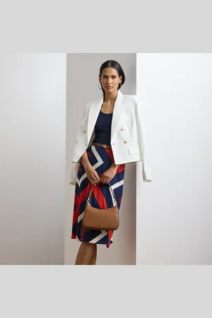 Ralph Lauren Anchor-Print Crepe Midi Skirt