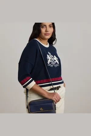 Ralph Lauren Two-Tone Leather Medium Marcy Camera Bag
