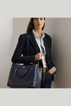 Ralph Lauren Two-Tone Leather Large Marcy Satchel
