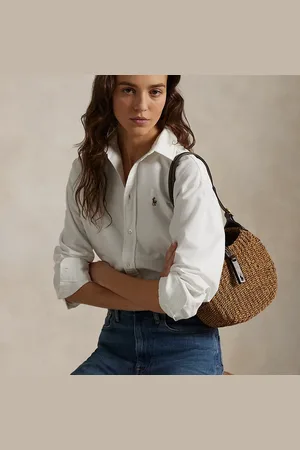 Ralph Lauren Polo ID Raffia Small Shoulder Bag