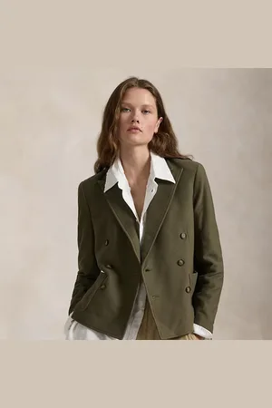 Ralph Lauren Double-Breasted Jacquard Knit Blazer