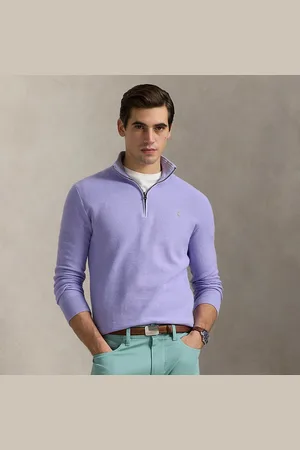Ralph Lauren Mesh-Knit Cotton Quarter-Zip Jumper