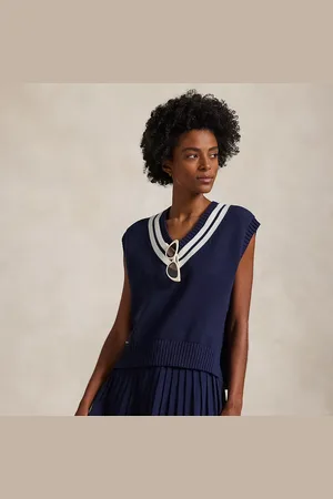 Ralph Lauren Cotton-Blend Sleeveless Cricket Jumper