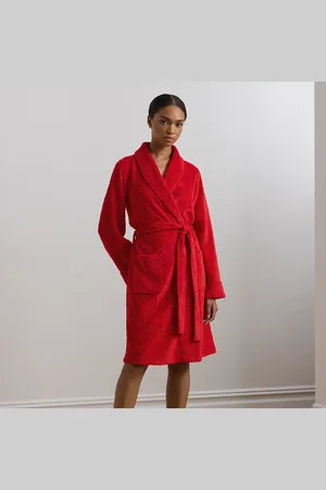 Ralph Lauren Aran-Clipped Shawl-Collar Robe