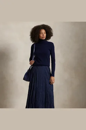 Ralph Lauren Crinkled Satin A-Line Skirt