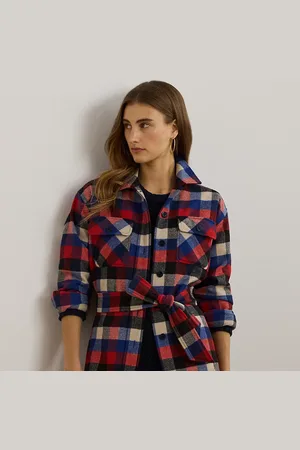 Ralph Lauren Buffalo Check Belted Twill Shirt Jacket