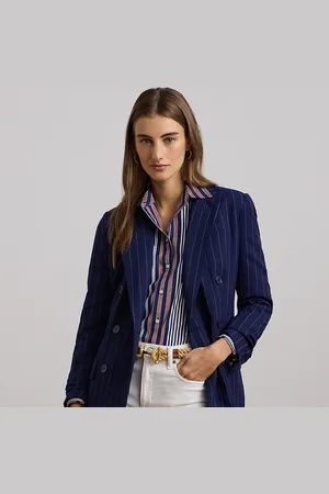 Ralph Lauren Pinstripe Double-Breasted Twill Blazer