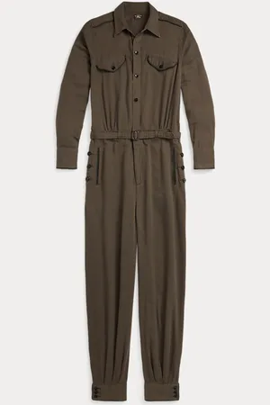 Ralph Lauren Embroidered Twill Jumpsuit