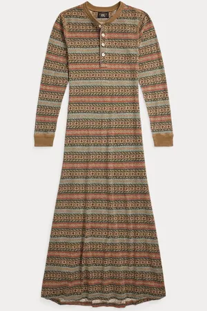 Ralph Lauren Fair Isle Linen-Cotton Henley Dress