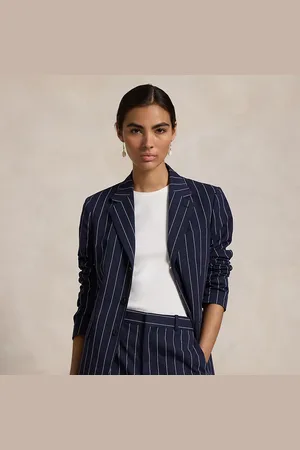Ralph Lauren Pinstripe Cotton-Linen Blazer