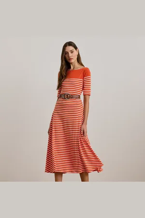 Ralph Lauren Striped Cotton Midi Dress