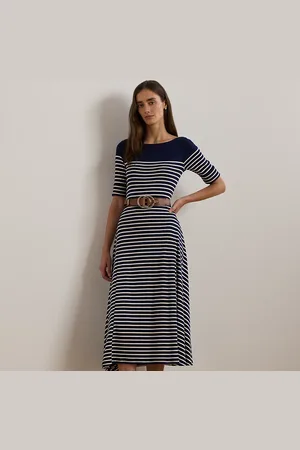 Ralph Lauren Striped Cotton Midi Dress