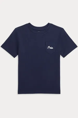 Ralph Lauren Dog-Print Cotton Jersey Pocket Tee
