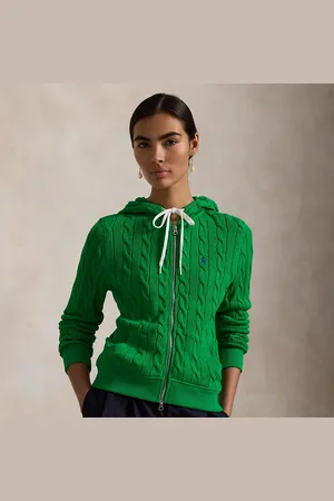 Ralph Lauren Cable-Knit Cotton Full-Zip Hoodie