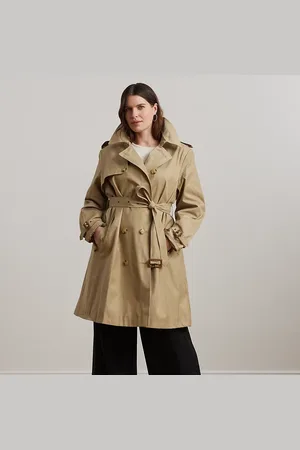 Ralph Lauren Curve - Double-Breasted Cotton-Blend Trench Coat