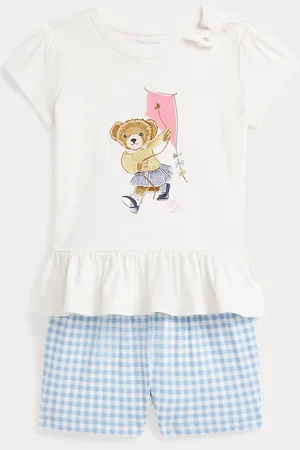 Ralph Lauren Polo Bear Cotton Tee & Bloomer Set
