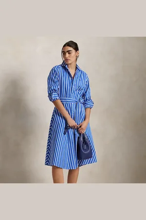 Ralph Lauren Belted Striped Cotton Shirtdress
