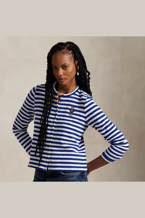 Ralph Lauren Polo Bear Striped French Terry Cardigan